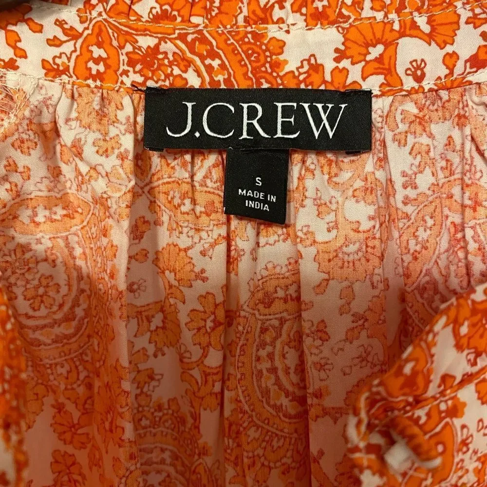 J.Crew Ruffle Collar Dress in Cotton Poplin Floral Bouquet Size S